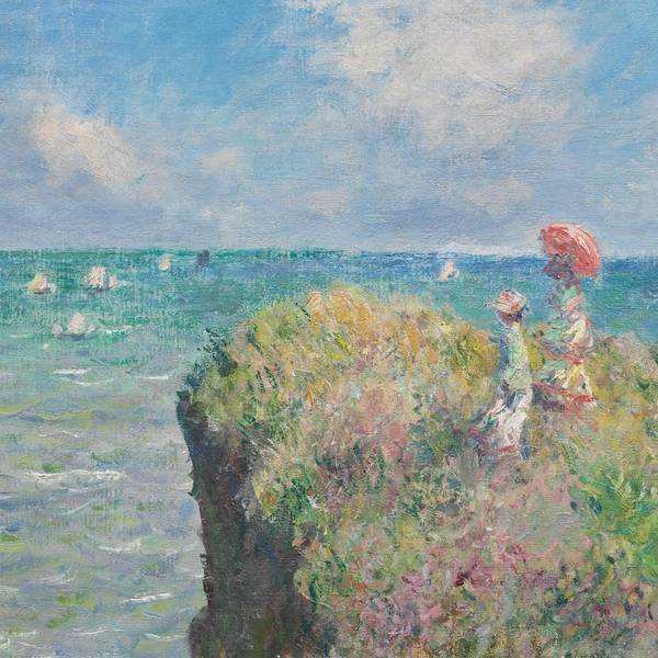 Cliff Walk at Pourville Expressive and gestural Painting Claude Monet - Subjektiv.art