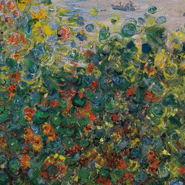 Flower Beds at Vétheuil Expressive and gestural Painting Claude Monet - Subjektiv.art