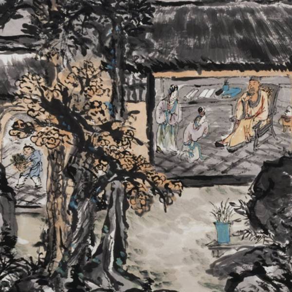 Dong-po Giving Three Lessons to Maidservants Fine art Painting Tomioka Tessai - Subjektiv.art