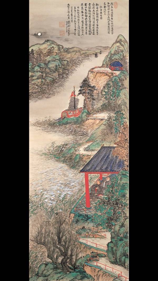 Abe-no-Nakamaro Writing a Nostalgic Poem while Viewing the Moon  - Subjektiv.art