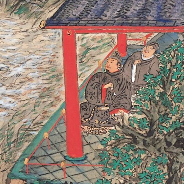 Abe-no-Nakamaro Writing a Nostalgic Poem while Viewing the Moon Fine art Painting Tomioka Tessai - Subjektiv.art
